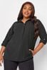 Yours Curve Black Olive 3/4 Sleeve Shirt Blouse