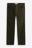 Dark Green Straight Fit Cord Jean Style Trousers