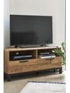 Dark Bronx Up to 46 inch Corner Oak Effect Slim TV Unit, Up to 46 inch Corner