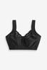 Black Ultimate Support F-K Cup Comfort Padded Strap Non Pad Non Wired Bra