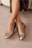 Gold Signature Leather Hi Cut Ballerina Shoes