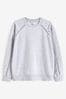 Grau - Sweatshirt mit Rundhalsausschnitt und Gitterdesign