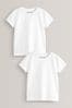 White Short Sleeve T-Shirts (3mths-7yrs), 2 Pack