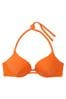 Victoria's Secret Sunset Orange Fishnet Add 2 Cups Push Up Swim Bikini Top, Add 2 Cups Push Up