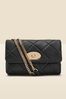 Sosandar Faux Leather Quilted Clasp Detail Cross Body Bag