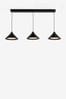 Jasper Conran London Black 3 Light Triangle Pendant Ceiling Light With Diffuser