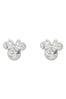 Peers Hardy Silver Tone Disney Minnie April Birthstone Stud Earrings