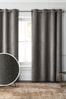 French Grey Next Heavyweight Chenille Eyelet Blackout/Thermal Curtains, Blackout/Thermal