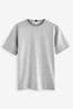 Grau - Schweres Kurzarm T-Shirt mit Rundhalsausschnitt, Regular