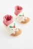 Rot und Braun - Baby Stiefelchen mit Weihnachtspudding-Design (0–18 Monate)