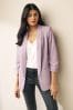 Purple Relaxed Ruched Sleeve Blazer, Regular