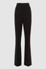 Reiss Black Gabi Petite Flared Suit Trousers, Petite