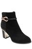 Lotus Charcole Black Heeled Ankle Boots