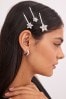 Silver Tone Star Sparkle Hair Grips 3 Pack