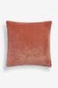 Peach Pink 45 x 45cm Soft Velour Cushion, 45 x 45cm