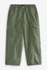 Khaki Green Parachute Pull On Cargo Trousers, Reg/Long
