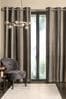 Black/Bronze Gold Metallic Stripe Eyelet Lined Curtains