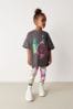 Pink/Purple/White Sequin Unicorn Oversized T-Shirt And Leggings Set (3-16yrs)