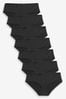 Black Microfibre Knickers 7 Pack, Short