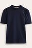 Boden Navy Supersoft Frill Detail T-Shirt