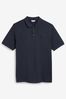 Blue Navy Regular Fit Short Sleeve Pique Polo Shirt, Regular Fit