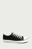 Long Tall Sally Black Canvas Low Trainers