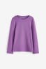 Purple 1 Pack Long Sleeve Ribbed Top (3-16yrs)