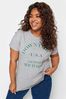Yours Curve Grey Placement Print T-Shirt
