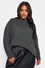 Yours Curve Grey Waffle Knitted Jumper