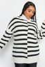 Yours Curve Black/White Mis Matched Stripe Jumper