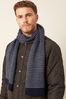 Navy Blue Textured Knitted Scarf