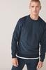 Marineblau - Sweatshirt mit Rundhalsausschnitt