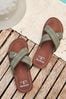 Barbour® Olive Green Tartan Toeman Beach dx8967-100 Sandals