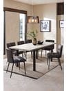 Grey Bronx Oak Effect 6 to 8 Seater Extending Dining Table, Rectangle