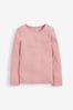 Pink Long Sleeve Ribbed Top (3-16yrs), 1 Pack
