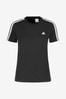 adidas Black Sportswear Essentials Slim 3-Stripes T-Shirt