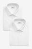 White Regular Fit Easy Care Short Sleeve Shirts 2 Pack