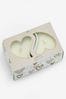 Set of 2 White Established In Heart Candles