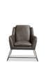 Monza Faux Leather Charcoal Brown Holborn Accent Chair With Black Legs