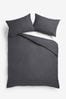 Charcoal Grey 100% Cotton Supersoft Brushed Plain Duvet Cover And Pillowcase Set