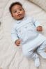 Pale Blue Collared Baby Sleepsuit (0-2yrs)