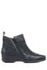 Black Pavers Ladies Dual Zip Leather Ankle Boots