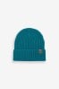 Black Knitted Rib Beanie Hat (1-16yrs)