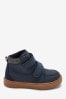 Navy Blue With Off White Sole Warm Lined Touch Fastening Boots, Standard Fit (F)