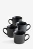 Black Bronx Mugs, Set of 4 Cappuccino