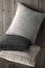 Catherine Lansfield Grey Velvet and Faux Fur Soft and Cosy Cushion