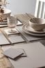 Set of 4 Natural Reversible Faux Leather Placemats and Coasters Set