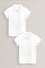 White 2 Pack Cotton Short Sleeve Polo Shirts (3-16yrs), Standard