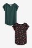 Bunt, Weihnachtsmotive - T-Shirts mit Flügelärmeln in Regular Fit im 2er-Pack