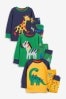 Blue/Green/Yellow Animals Snuggle Pyjamas 3 Pack (9mths-8yrs)